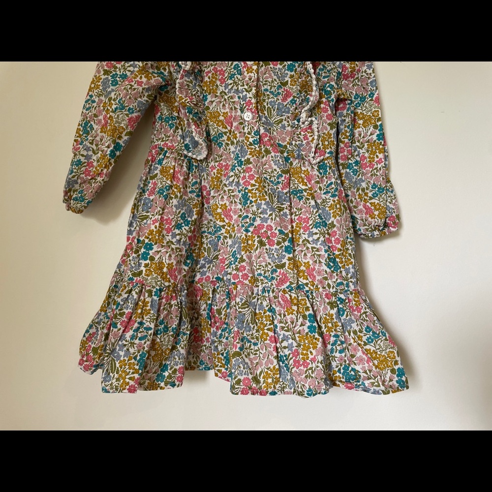 Baby girls BEBE BY MINIHAHA Liberty Mustard Floral Ruffle Dress Size 2 (18-24 M) - Picture 9 of 12
